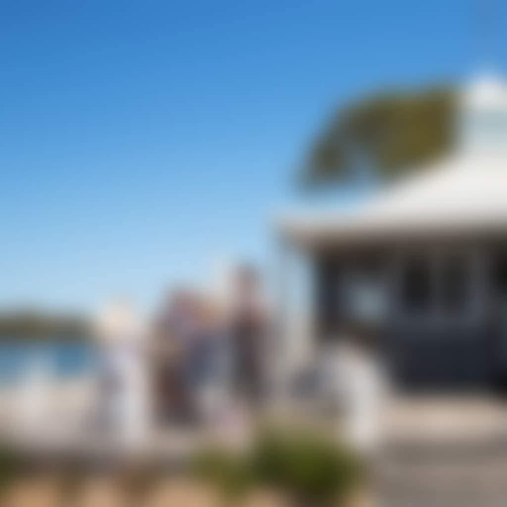 Pier 70 cafe Paynesville waiter taking order from diners at a table outside
