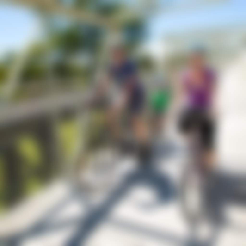 Great Southern Rail Trail Family Cycling along bridge near Meeniyan