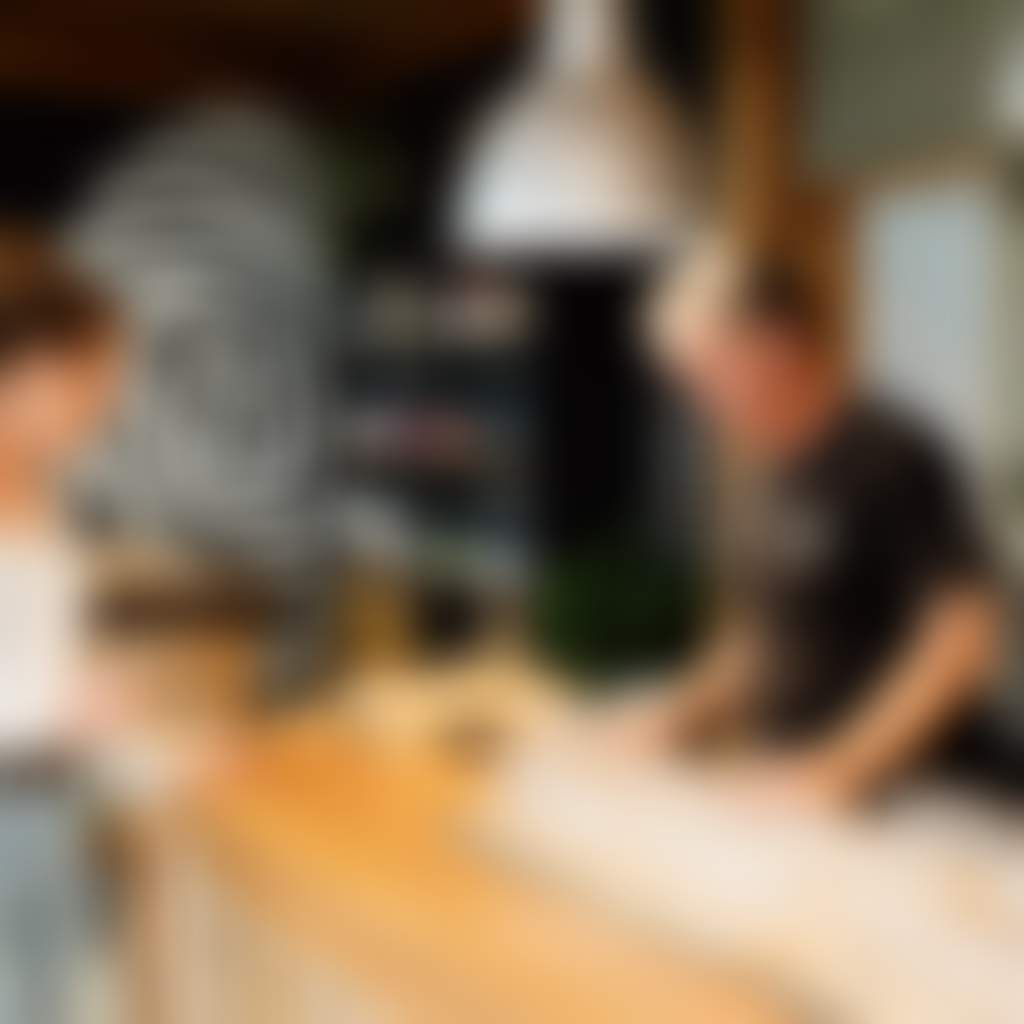 Gurneys Cider tastings at bar at Foster cidery