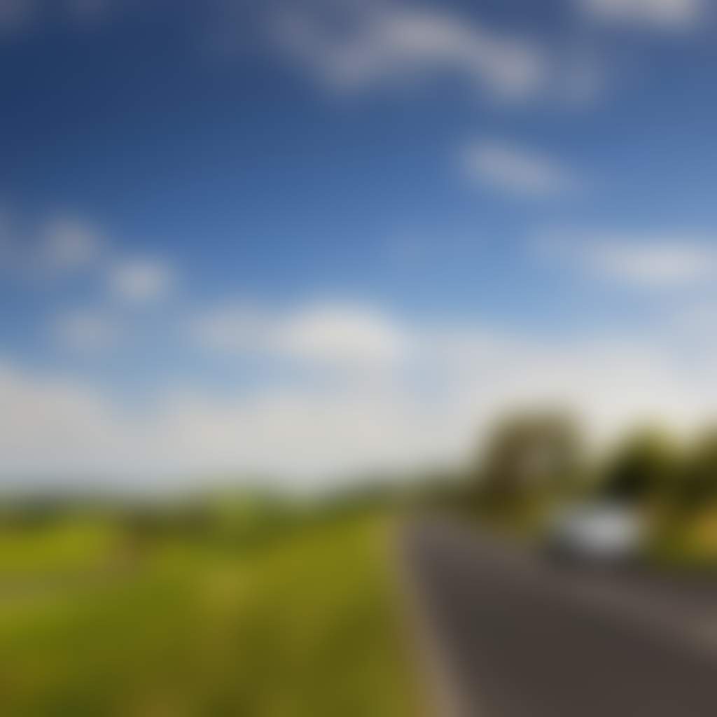 Car driving among the green rolling hills