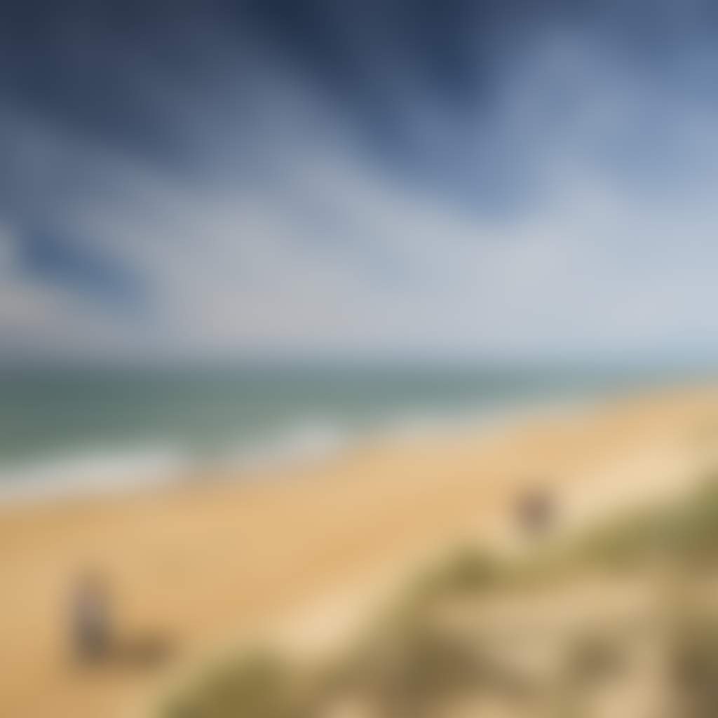 Ninety Mile Beach couple and fisherman walking along beach on sunny day