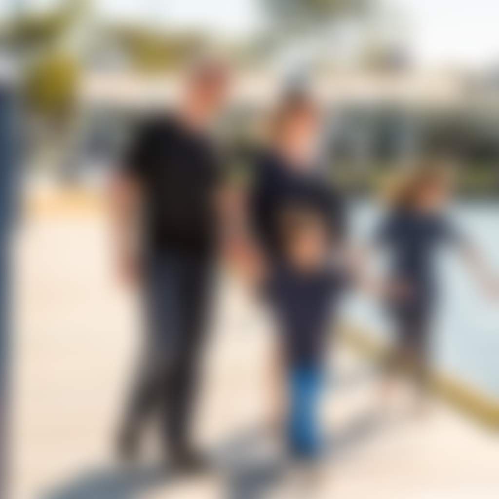 Metung family walking along jetty near Metung Hotel