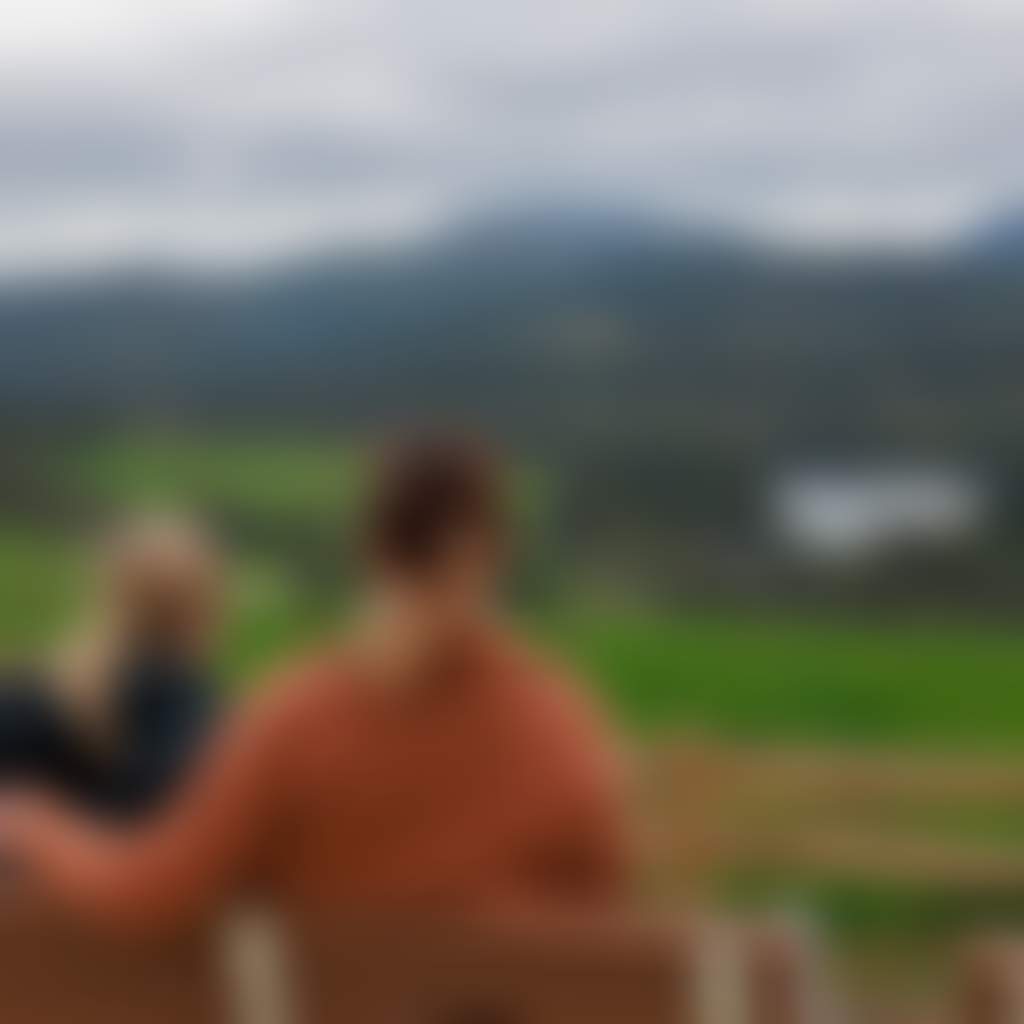 Neerim Rokeby Rail Trail Apex Lookout family sits on bench looking at view