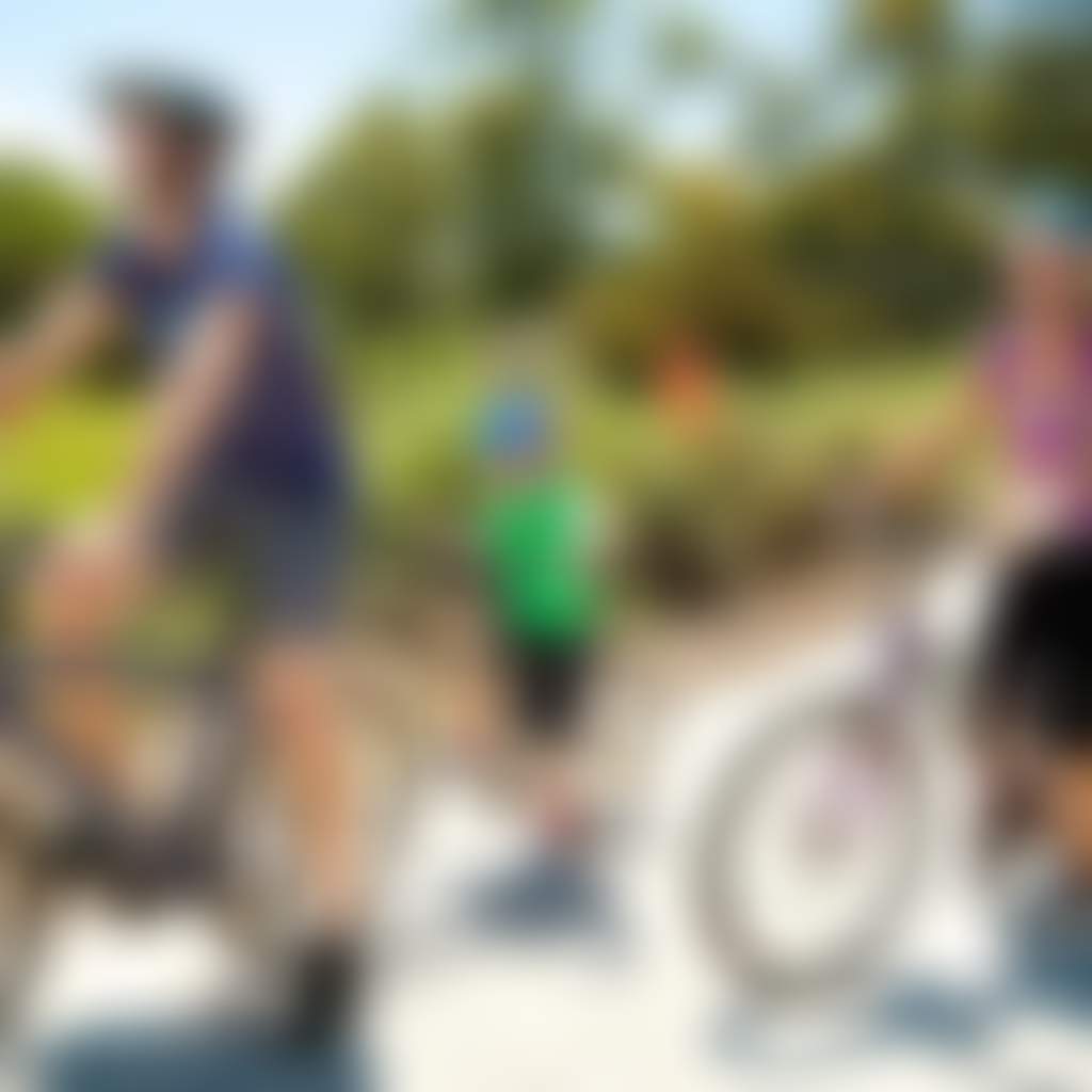 Family of four cycling the Great Southern Rail Trail
