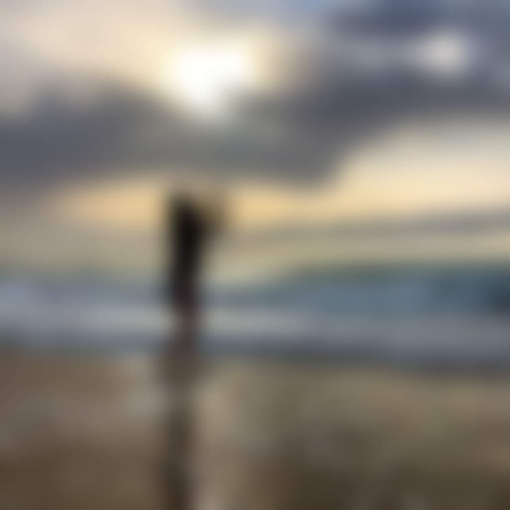 Fishing at Seaspray beach silhouette