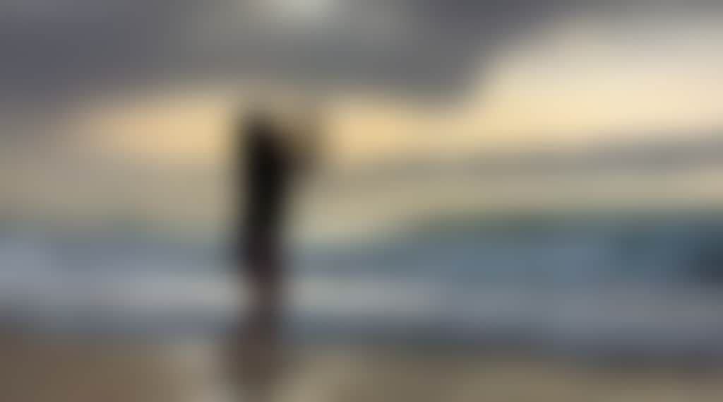 Fishing at Seaspray beach silhouette
