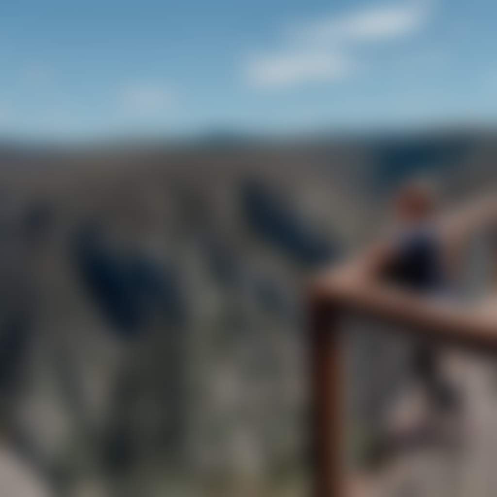 Woman standing on boardwalk overlooking Little River Gorge