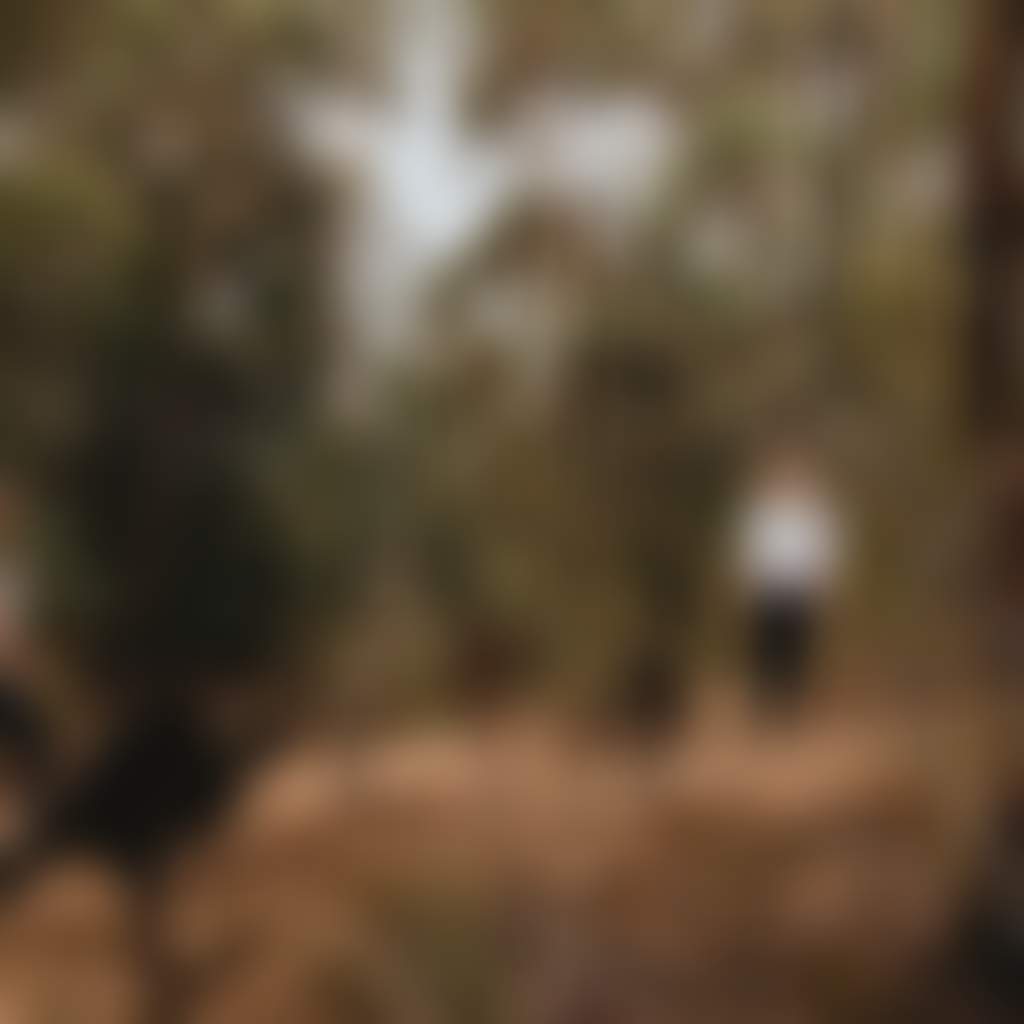 Two people walking past kangaroo sculptures Nangara Reserve