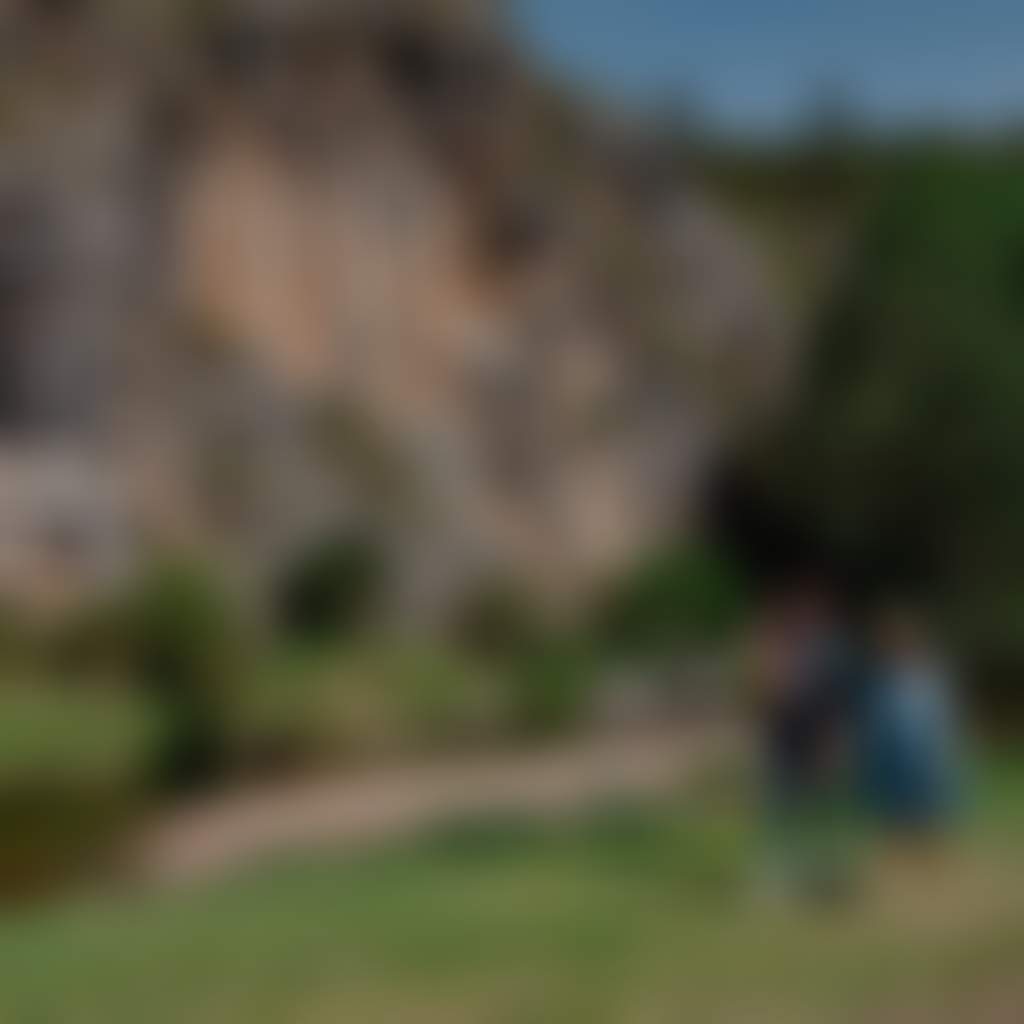 Young family walking along river at the Bluff Reserve near Buchan