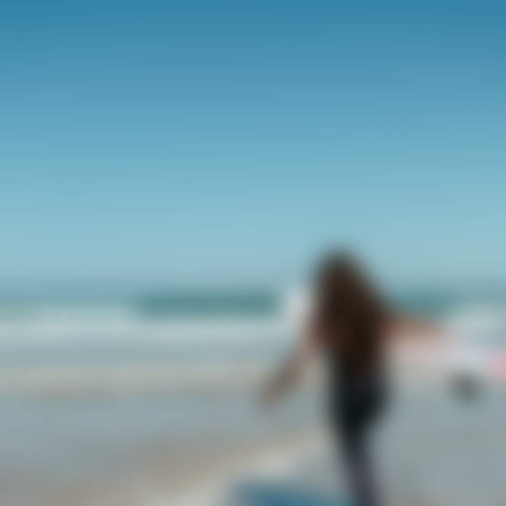 Back view of girl with surfboard Inverloch South Gippsland