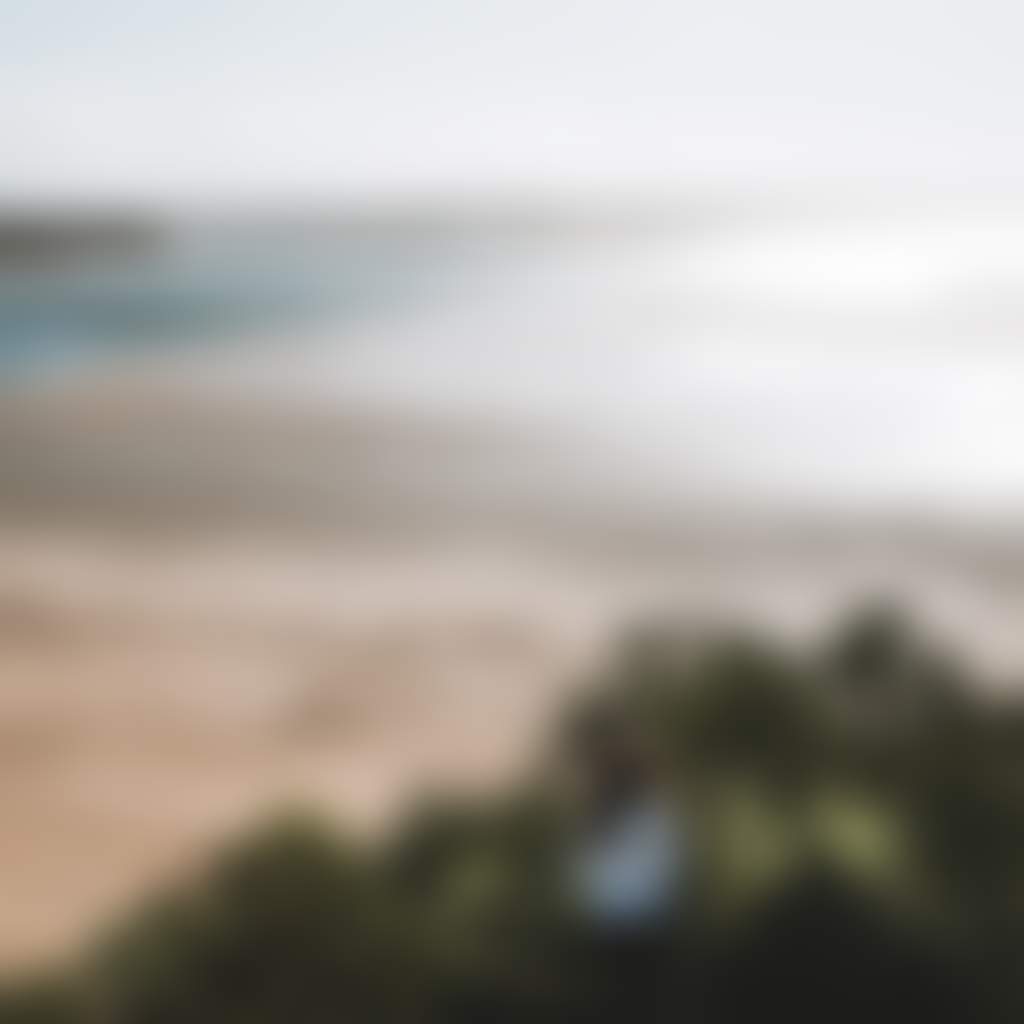 Girl looking at view over Shallow Inlet