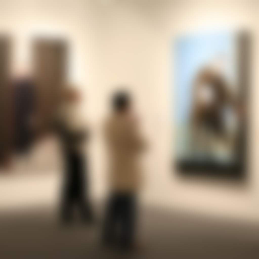 People admiring art at Latrobe Regional Gallery