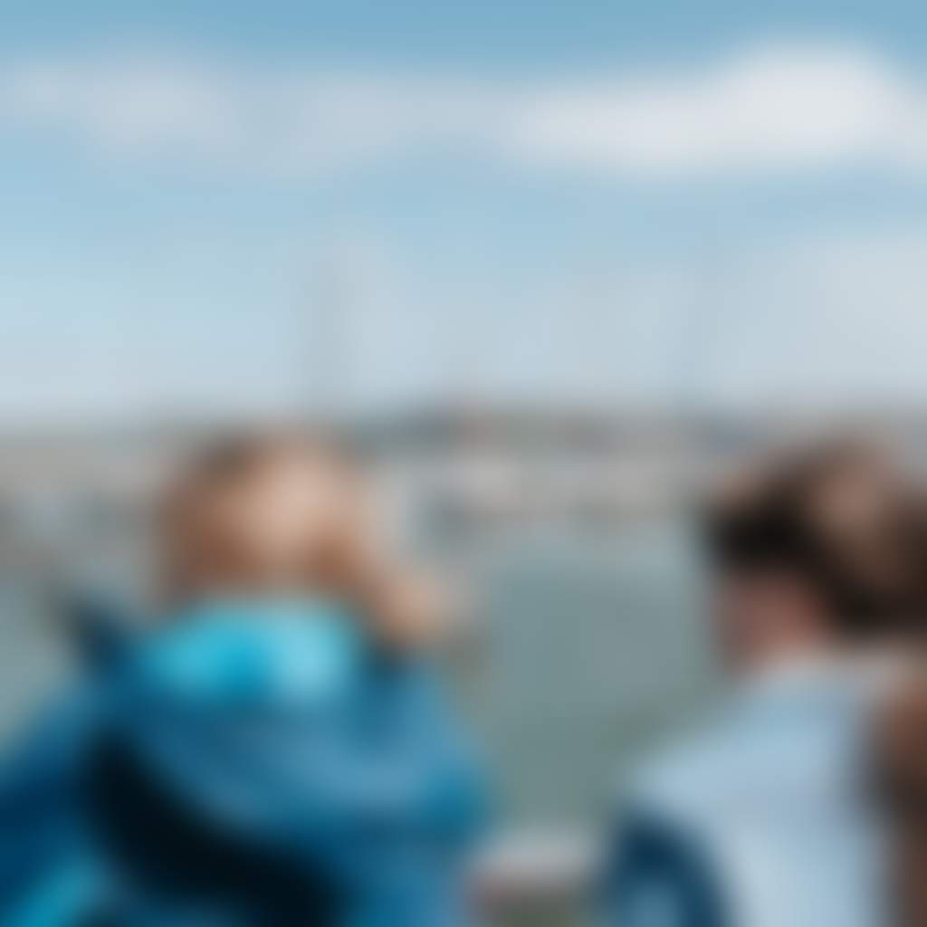 Raymond Island children on ferry facing water