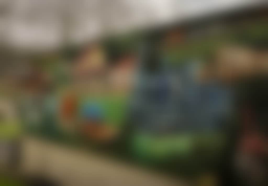 Boolarra mural of train cows and people on building