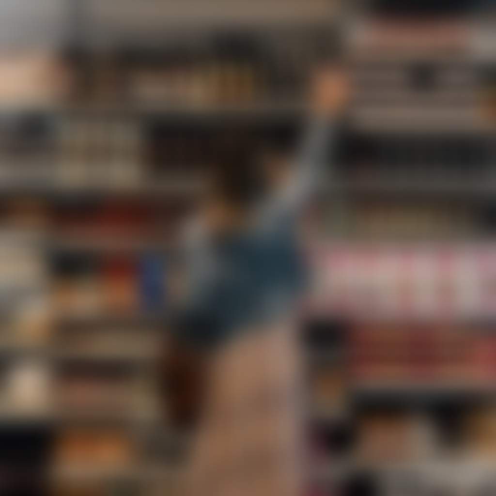 The Hunting Ground lady reaching for deli goods in Sale cafe