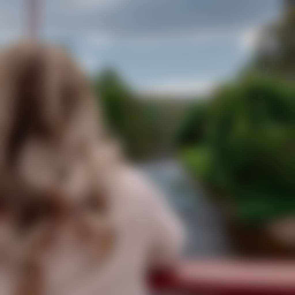 Close up of woman on Buchan Swing Bridge looking at the river