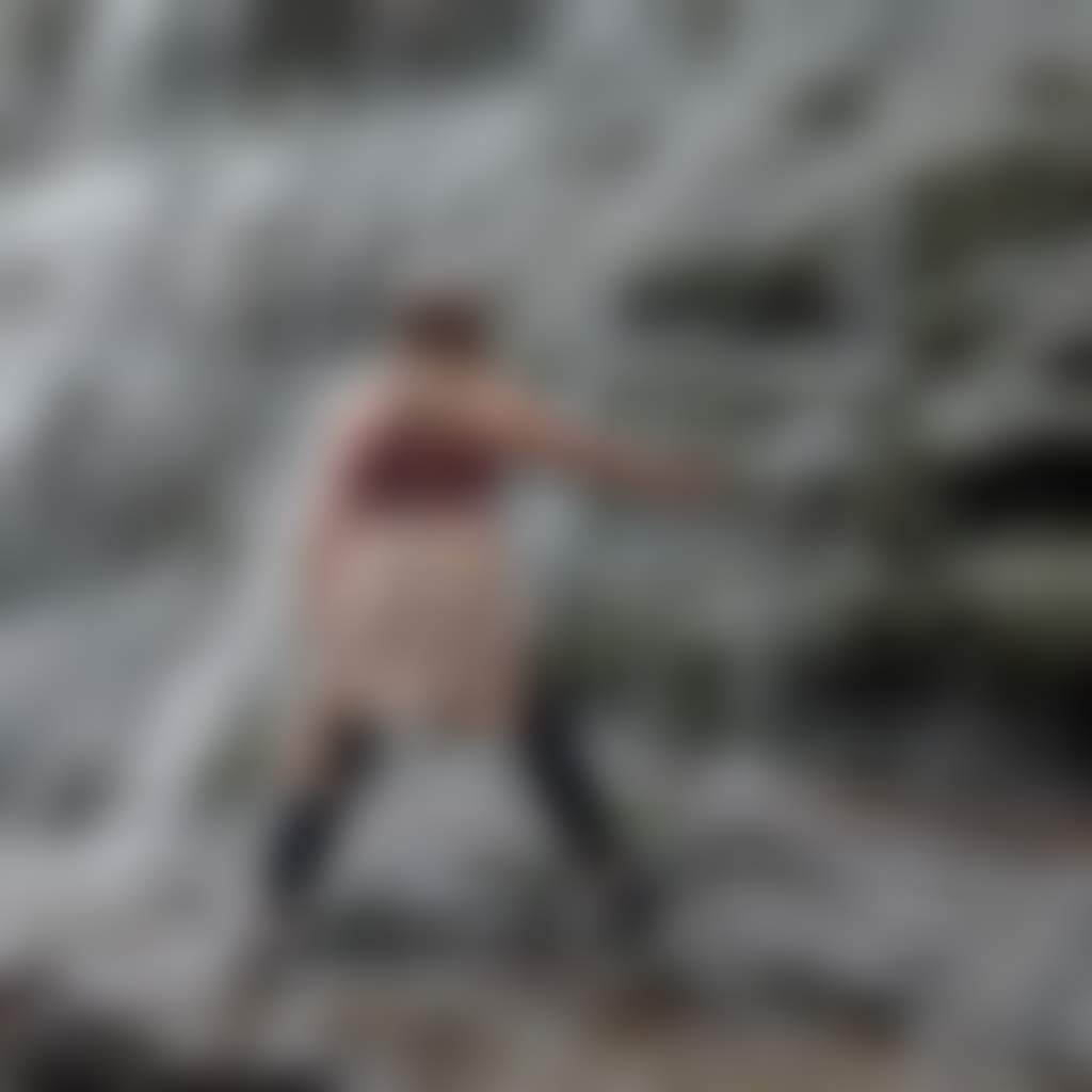 Basin Creek Falls girl reaching out to touch bottom of waterfall in Snowy River National Park