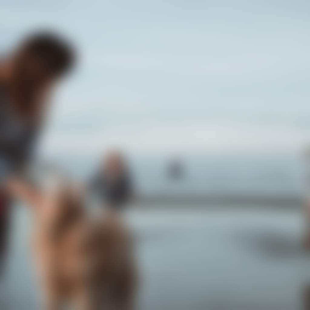 Dog on beach with family at Waratah Bay