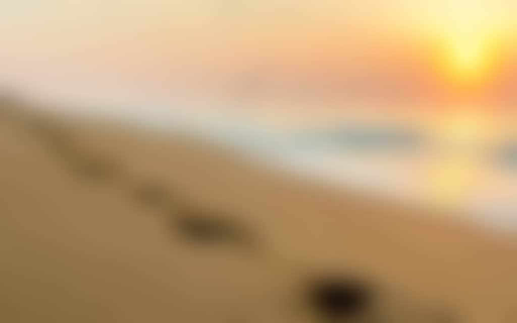 Ninety Mile Beach footsteps in the sand at sunset