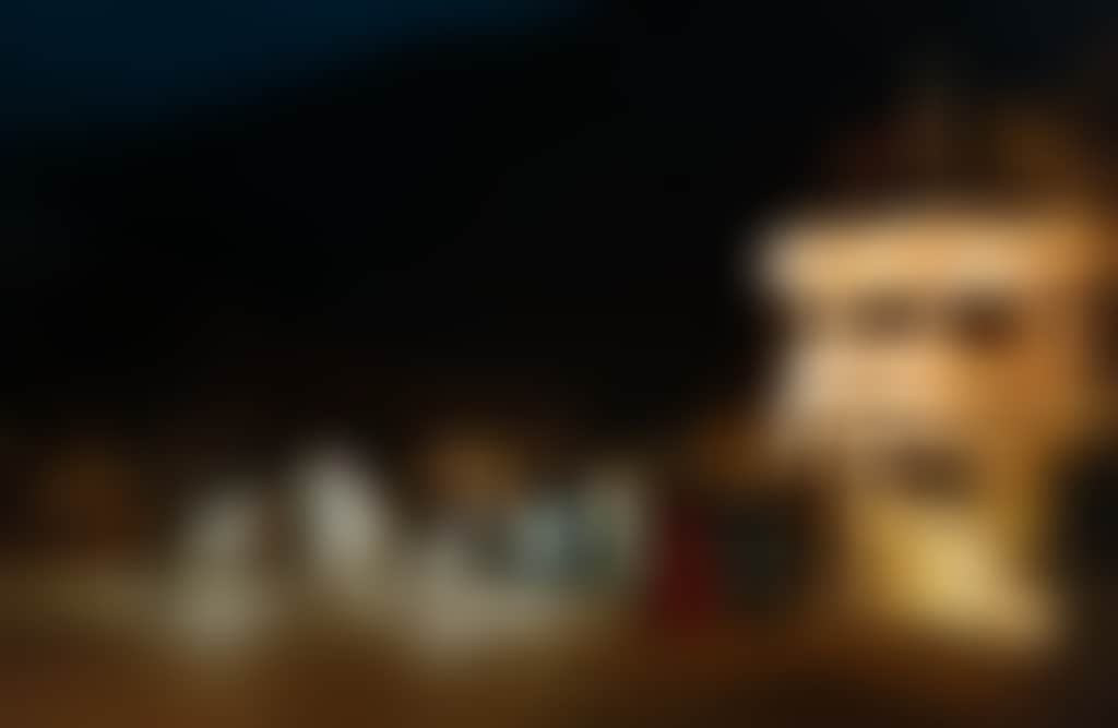 Walhalla Ghost Tour lady in red dress and group at rotunda
