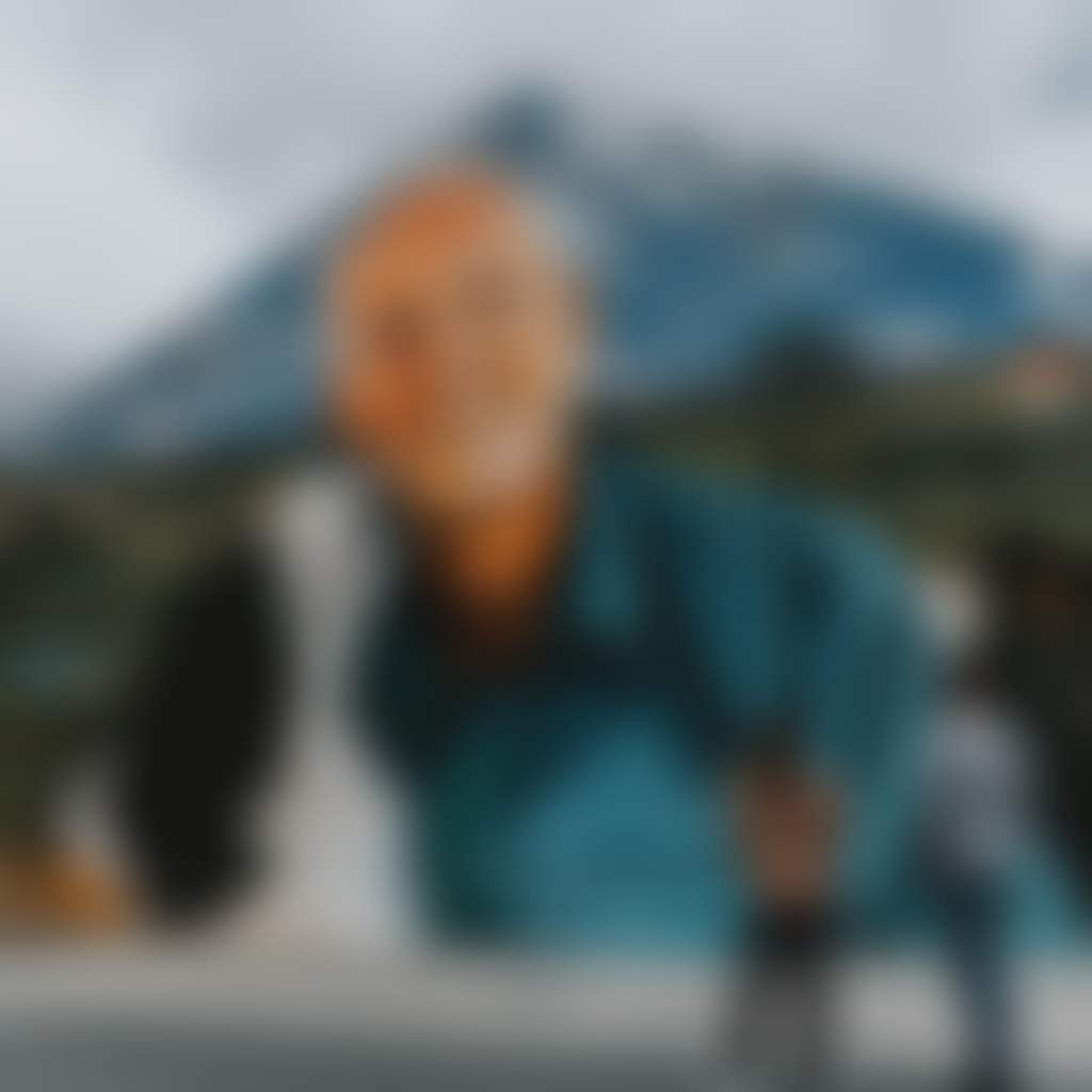 Heesco Town couple looking at Yarram Murals with dog licking old man