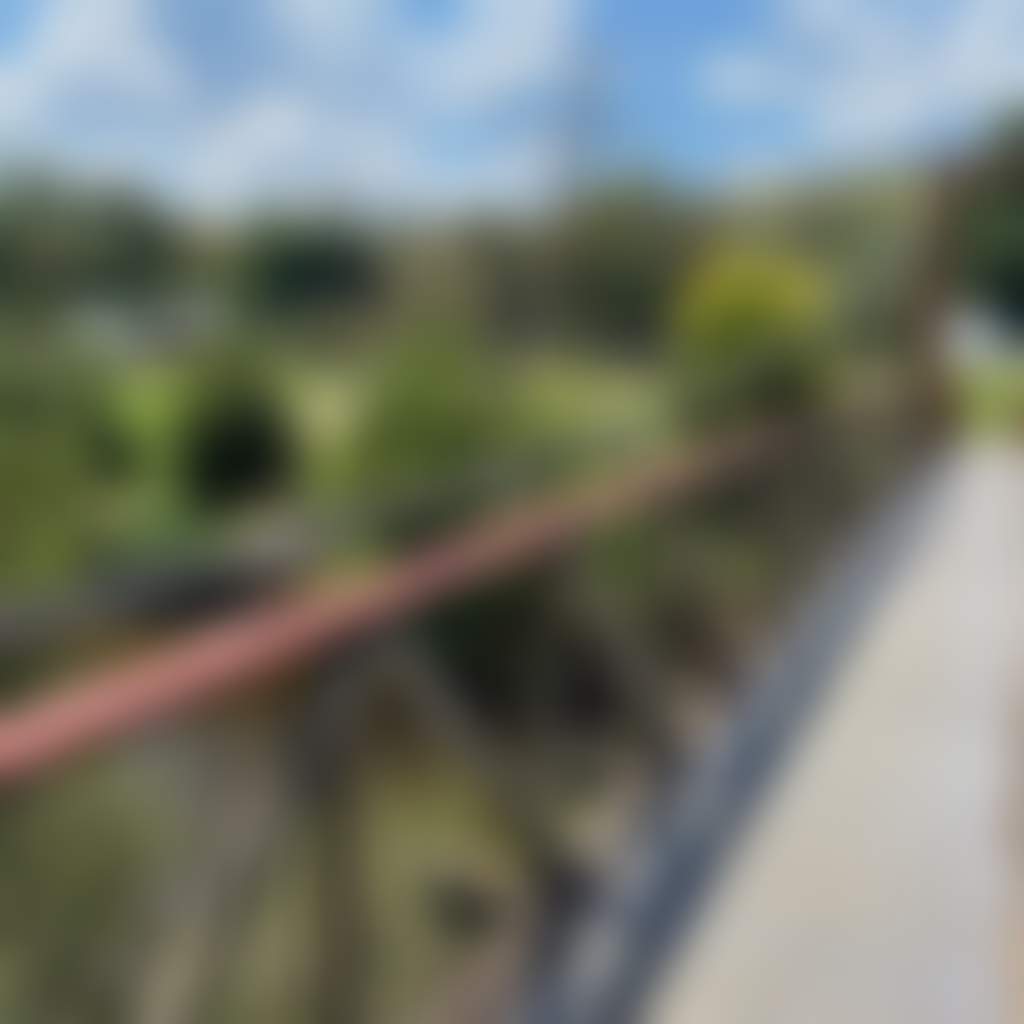 Swing bridge over Buchan River with reserve and hills in background