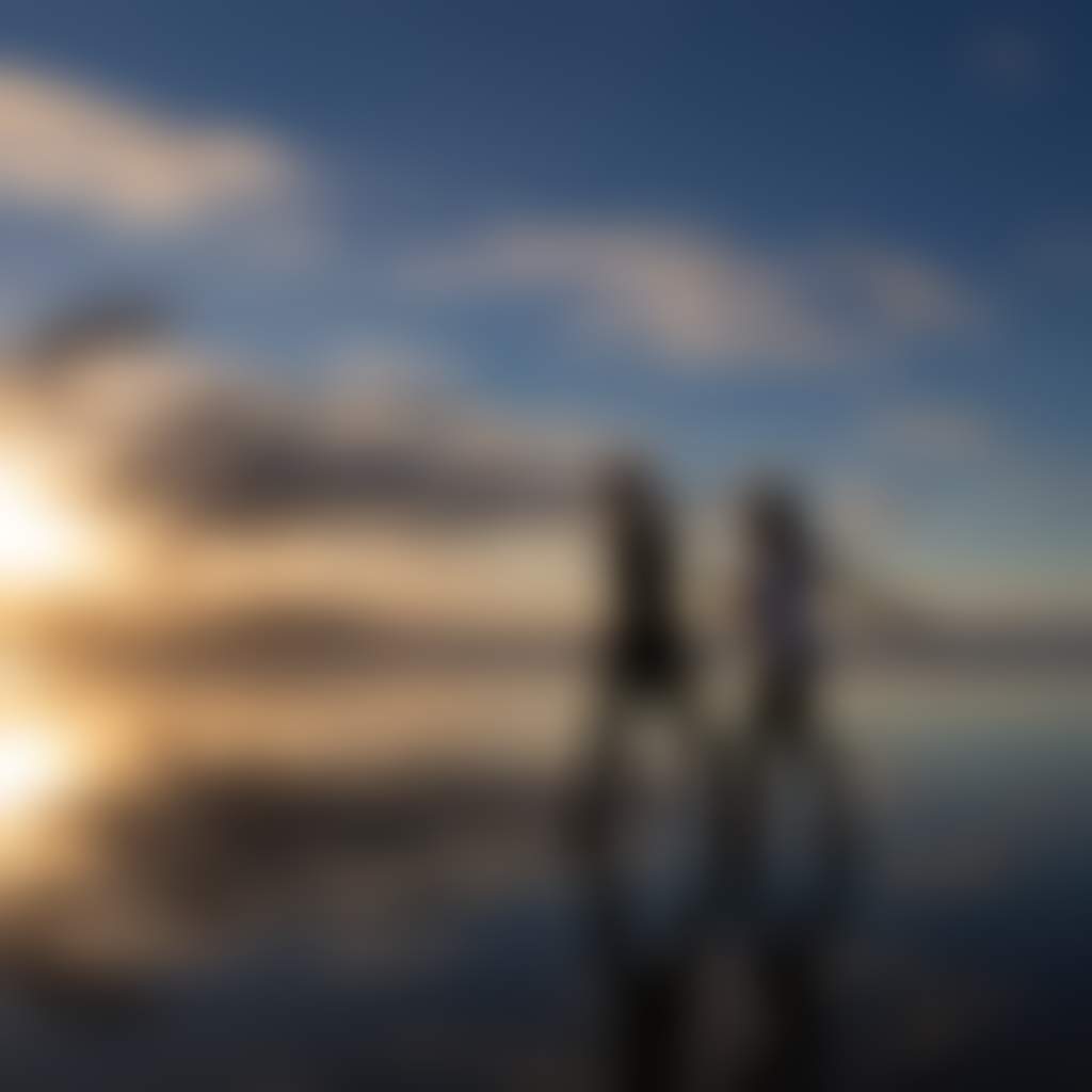 Silouhette of couple on Whisky Bay Wilsons Promontory