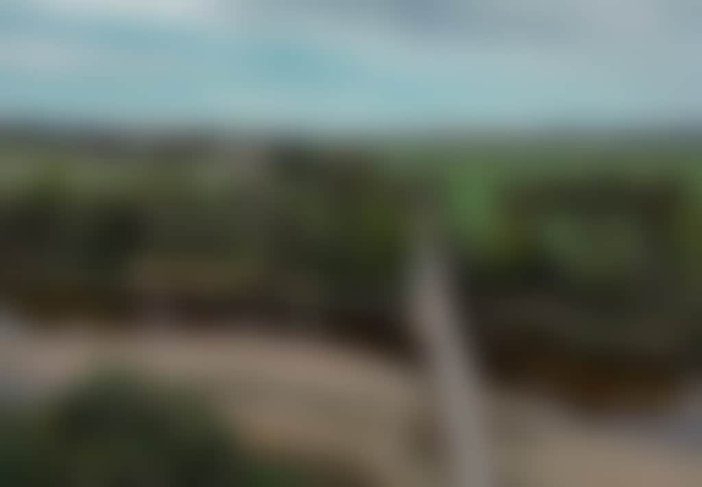 East Gippsland Rail Trail panoramic view of cyclists over bridge