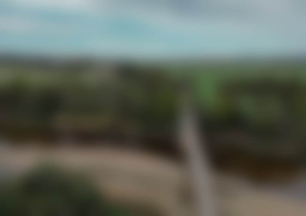 East Gippsland Rail Trail panoramic view of cyclists over bridge