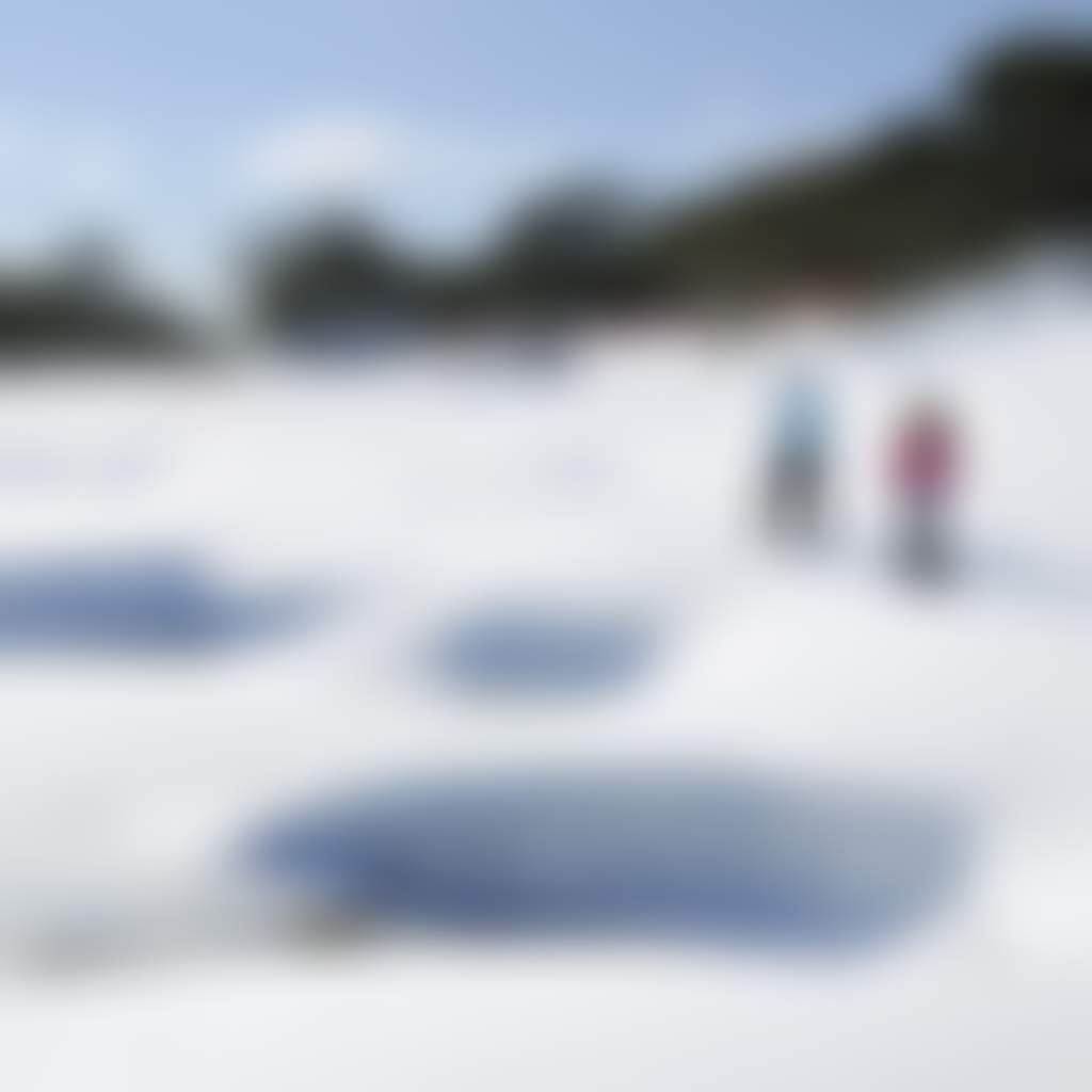 Mount Baw Baw Alpine Resort couple walking in skiskates across the snow