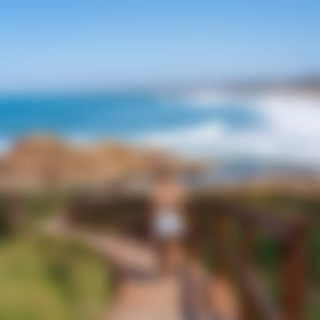 Girl walking down stairs at Salmon Rocks Cape Conran near Marlo
