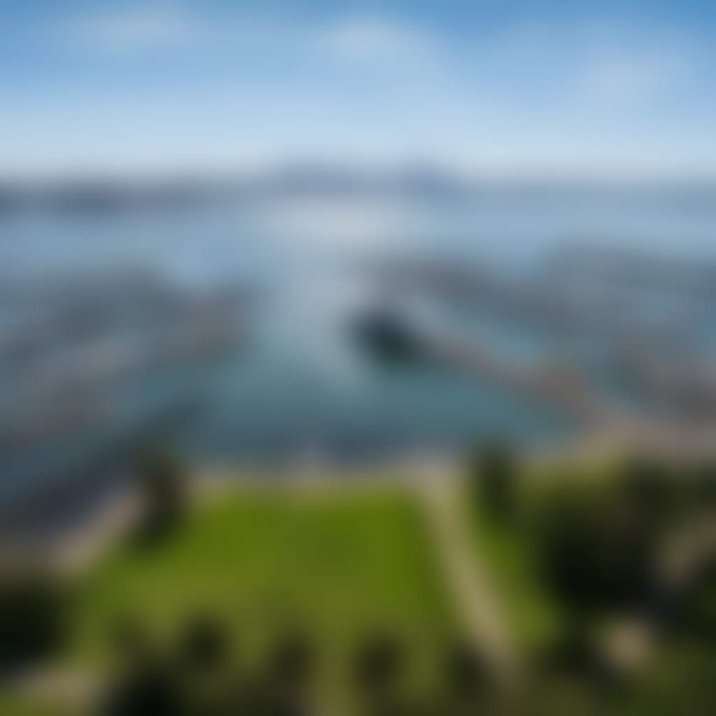 Aerial view over Commonwealth reserve Williamstown towards city